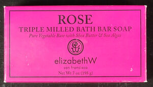 elizabeth W San Francisco ROSE Triple Milled Bath Bar Soap 7 oz. New